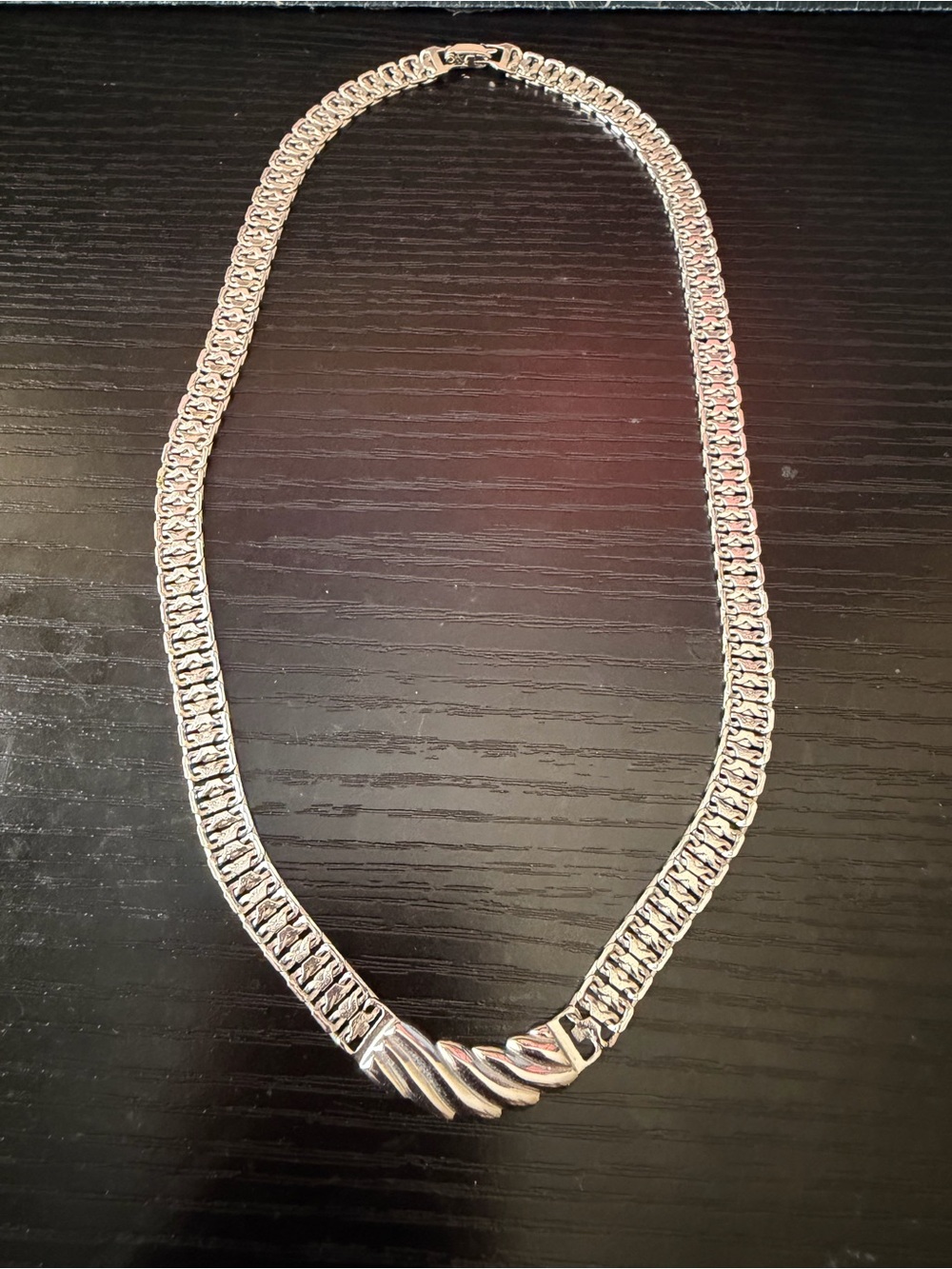 Vintage Monet Silver-Tone Twisted Link Necklace